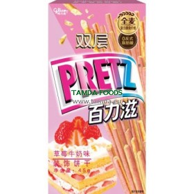 Biscuit sticks with strawberry milk flavour 