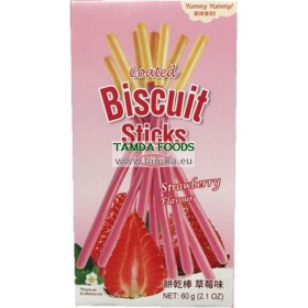 Coated Biscuit Sticks Strawberry Flavour 