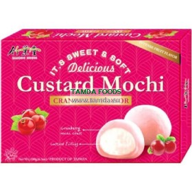 Custard Mochi s brusinkovou příchutí 